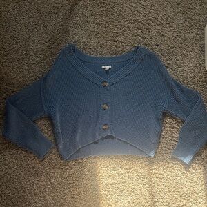 American Eagle Outfitters Navy Button-Up Top